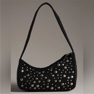 ANTHROPOLOGIE beaded stuffed grommet shoulder bag NWT